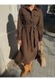 Rochie midi, maro - 5