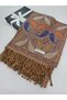 Women's Cashmere Textured Shoulder Shawl and Scarf Royal Mosaic Embroidered Pattern Soft Textured Fringed 70 × 200 cm - 2
