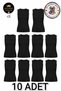 10-Pack Black Women's Cotton Lycra Zero-Sleeve Body Undershirt Blouse - Custom Made Sleep Band and 6-Piece Buckle Gift