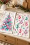 Pastel Candy Tree Colorful Pine Tree Pink Blue Lilac Christmas Patterned 2-Piece Kitchen Towel Set 35X55 - 5