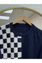 Sabiser Half Square Cold Thread Tunic-Sy3376 Navy Blue - 3