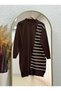 Sabisima Half Plush Striped Tunic-Sy3314 Brown