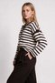 Wool Blend Striped Knitwear Cardigan Lyy0151 Brown Ecru - 3