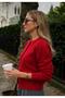 Women's Crew Neck Cardigan - 2