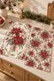 Poinsettia Bouquet Poinsettia Bow Burgundy Cream Christmas Patterned 2-Piece Kitchen Towel Set 35X55 - 5
