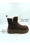 Elara Brown Fur Zippered Nubuck Suede Women's Sport Boots