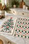 Nordic Folk Tree Scandinavian Pine Tree Green Tile Christmas Patterned Set of 2 Kitchen Towels 35X55 - 6