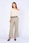 Women's Ecru Boat Neck Off-Shoulder Blouse - 2