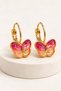 Women's Butterfly Figured Stone Gold Earrings – Hypoallergenic Stylish Elegant Butterfly Earrings - 2