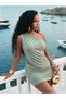 Rochie mini, verde - 5