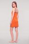 Women's Orange Black Lace Detailed Rope Strap Nightgown - 3
