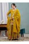 Yellow Chinon Silk Floral Embroidered Sharara Suit Set - FFT101033 | Yellow-Size:2XL-44-Inches - 4