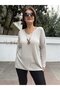 Italian Knitted Corded Sweater with Pendant Stone (up to Size 48)