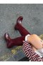 Burgundy Leather (Snoly) Waterproof Rain Boots - 7