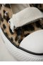 Women's Leopard Patterned Ankleless Sneaker Lace-Up Casual Sports Shoes - 5