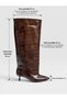 Brown Croco (Veray) XL Oversize Thick Calf 5 cm Mini Heel Boots - 7