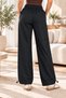 Women's High Waist Waterproof Elastic Leg and Waist Adjustable Lace-Up Flexible Comfortable Fit Daily Anthracite Trousers with Pockets - 6