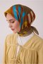 وشاح حريري 100% من نسيج التويل باللون الأخضر الزيتي 4409-58 - 2
