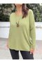 Italian Knitted Corded Sweater Pistachio Green (up to Size 48) - 2