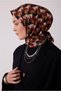 Tivil Silk Scarf 4406 06 Burgundy Taba Black Geometric Pattern - 2