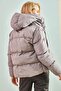 Women's Dark Gray Hooded Puffer Coat 10141018 - 6