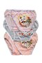 Girls' Pink Patterned Printed Slip Panties, Pack of 6. - 3