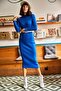 Women's Cobalt Blue Lycra Long Camisole Dress ELB-19000750 - 5