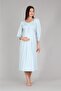 5304 Blue Maternity Nightgown with Snap Fasteners - 4