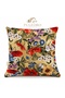 Voyage Floral Patterned Chenille Tapestry Throw Pillow Cover 45X45 cm – Colorful Floral Decorative Pillowcase with Hidden Zipper