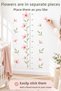 Floral Height Meter Wall Sticker Pastel Pink Baby and Children's Room Decoration Sticker - 4