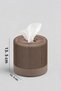 Decorative Cylinder Napkin Holder & Toilet Paper Box - Modern Vertical Striped Napkin Holder - Brown - 7