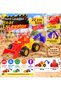 22 cm Movable Toy Construction Machine with Front Ladle and Rear Backhoe Uçr-106