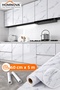 (60Cmx5Meter) Marble Patterned Self-Adhesive Foil - Kitchen, Bathroom, Countertop Wallpaper Gray - 5