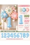 Party 4 Years Old Pastel Daisy Themed Birthday Balloon Set – Blue, Pink and Green, with 1-9 Number Foil Balloon Options - 2
