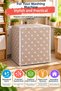Heart Patterned Washing Machine Cover Beige Quilted Waterproof Double Zipper 63X58X84 cm Protective Home