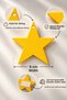 Yellow Stringable Star-Shaped Ornament Star-Shaped Christmas Ornament - 2