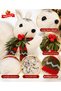 Luxurious New Year Squirrel Figure with White Feathered Sequined Body and Scarf Detail, Decorative Christmas Ornament, Luxurious New Year Ornament - 4