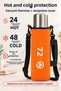 Nt01 2-Layer Vacuum Technology 24H Hot 48H Cold 72H Ice Protection Steel Thermos with Orange Cover - 6