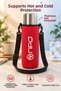 Ntkk Shoulder Strap Padded Shock Absorbing Neoprene Fabric 1.5Lt Thermos Cover Red - 7