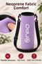 Ntk Shoulder Strap Padded Shock Absorbing Neoprene Fabric 1.5Lt Thermos Cover Lilac - 3