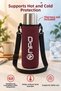 Ntk Shoulder Strap Padded Shock Absorbing Neoprene Fabric 1.5Lt Thermos Cover Claret Red - 7