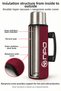 Nt01 2-Layer Vacuum Technology 24H Hot 48H Cold 72H Ice Protection Steel Thermos with Burgundy Case - 8