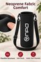 Ntk Shoulder Strap Padded Shock Absorbing Neoprene Fabric 1.5Lt Thermos Cover Black - 3