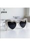 White Heart Sunglasses – with Rhinestones, Crystal Detailing, Bride to Be, Bachelorette, Birthday - 2