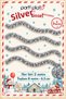Silver Glitter Ornament 4 Pieces 2 Meters Total 8 m 6.5 cm Christmas Tree Decoration - 2