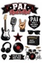 Rock'N Roll, Electric Guitar, Record and Headphone Design Laptop, Suitcase Decoration Sticker Set (22X30 cm)