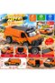 Pull and Drop Metal Orange Off-Road Minibus