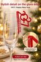 New Year's Cup and Goblet Ornament Set of 4 Red Happy New Year Table Decoration - 2