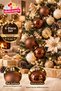 Set of 6 Navy Blue Brown Christmas Tree Ornaments 5 cm – 3 Matte and 3 Shiny Gold Pine Tree Ornament Balls Set Christmas Tree Ornament - 3