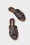 Metal Look Buckle Short Heeled Cross-Strapped Women's Slippers - 2